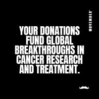Image with the words 'Your donations fund global breakthroughs in cancer research and treatment.'